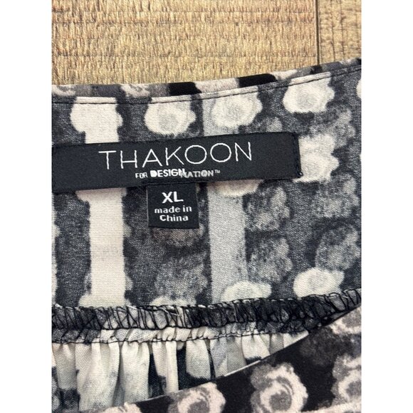 Thakoon For Designation Black & White Geometric Print Long Sleeve Dress XL - Picture 3 of 6